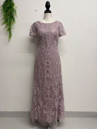 JJ`S House Abendkleid Spitze Stickerei 36 mauve rosa Kleid